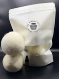 2 Scented Organic Wool Dryer Balls with Essential Oil refill
